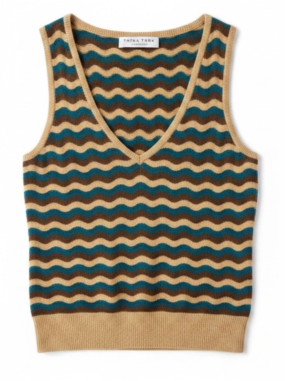 Trina Turk Retro 💯 cashmere pullover vest